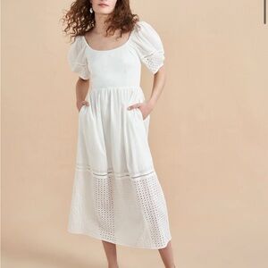 Elegant White Eyelet Dress